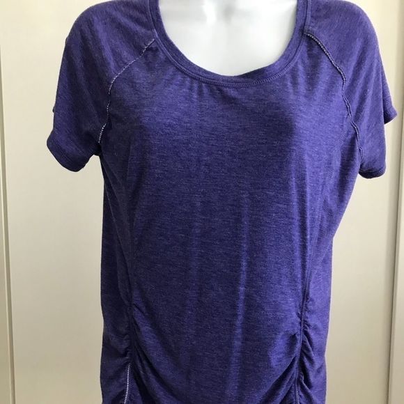 Tangerine Sz S Rouched Front Athletic Top - Picture 1 of 5
